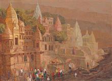 Banaras - 30, painting by Yashwant Shirwadkar, Oil on Canvas, 30 x 40 inches