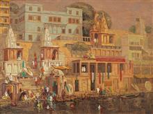 Banaras - 39, painting by Yashwant Shirwadkar, Oil on Canvas, 36 x 48 inches