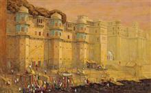 Banaras - 44, painting by Yashwant Shirwadkar, Oil on Canvas, 60 x 96 inches