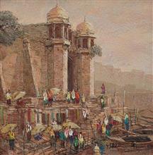 Banaras - 5, painting by Yashwant Shirwadkar, Oil on Canvas, 24 x 24 inches