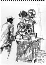 Beyond Highway NH4 - 11, Sketch by Anwar Husain, Pencil on Paper, 8 x 6 inches