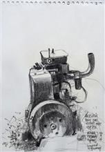 Beyond Highway NH4 - 12, Sketch by Anwar Husain, Pencil on Paper, 8 x 6 inches