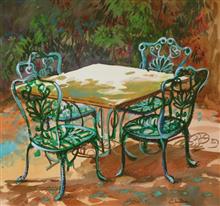 Heritage Hotel  XIII, Panchgani, Painting by Chitra Vaidya, Mix Media on Paper, 10.5 x 10.5 inches 