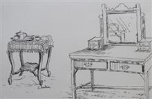 Heritage Hotel XV, Matheran, Sketch by Chitra Vaidya, Pen and Ink on Paper, 6.5 x 10  inches