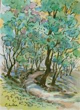 In the Hills  XXII,  Painting by Chitra Vaidya, Watercolour and ink on Paper, 6.5 x 4.5  inches
