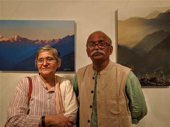 Artists Kishor and Varsha Randiwe at my photography show at Jehangir Art Gallery, Mumbai