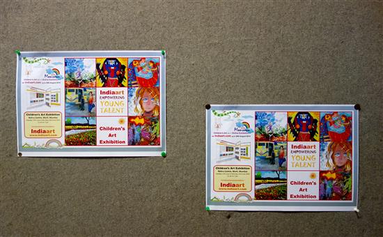 Poster of the exhibition on the gallery notice board 