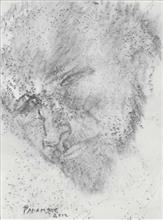 Colours of Life, Head Painting by Akbar Padamsee, Mixed media on Canvas, 11 X 15 inches