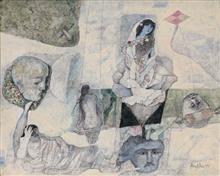 Colours of Life, Painting by Arup Das, Oil on Canvas, 23 X 19 inches