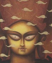 Colours of Life, Devi painting by Atin Basak, Tempera on Canvas, 18 X 22 inches