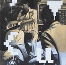 Colours of Life, Street view painting by Baiju Parthan, Acrylic on Canvas, 12 X 12 inches