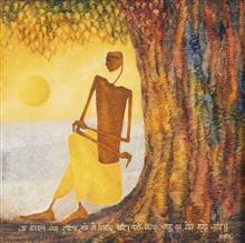 Colours of Life, Kabir painting by Bharti Prajapati, Oil on Canvas, 18 X 18 inches