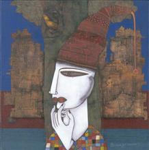 Colours of Life, Anxios painting by Biswajit Mondal, Acrylic on Canvas, 24 X 24 inches