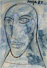 Colours of Life, painting by F N Souza, Mixed media on Paper, 7.5 X 10.75 inches