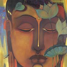 Colours of Life, painting by Ganesh Chougule, Acrylic on Canvas, 35 X 35 inches