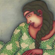 Colours of Life, Songs of silence - 1 painting by Jayita Borthakur, Oil on canvas, 12 X 12 inches