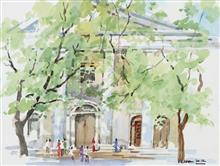 Colours of Life, Calcutta university by Madhusudan Kelkar, Watercolour on paper, 14 X 18.5 inches