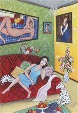 Colours of Life, Relaxation by Nayanaa Kanodia, Mixed media on paper, 15 X 22 inches