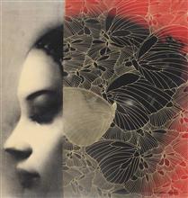 Colours of Life, Untitled painting by Nishant Dange, Charcoal and watercolour on Fabriano paper, 35 X 35 inches