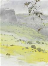 Colours of Life, Light of Ganpatipule painting by Prafull Sawant, Gouache on paper, 20 X 23 inches