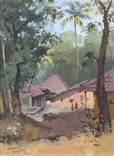 Colours of Life, Rainy morning painting by Prafull Sawant, Watercolour on paper, 20 X 23 inches