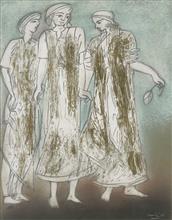 Colours of Life, Untitled - I,  painting by Samir Saha, Mixed media on paper, 22 x 28 inches