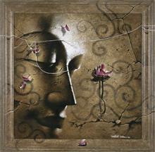 Colours of Life, Yugpurush - Padmalochan,  painting by Sanatan Dinda, Acrylic on canvas with wooden frame, 42 x 42 inches