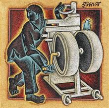 Colours of Life, Untitled - 2,  painting by Satish Gujral, Acrylic on canvas, 12 x 12 inches