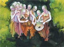 Colours of Life, Untitled,  painting by Shakeel Momin, Watercolour on paper, 40 x 29 inches