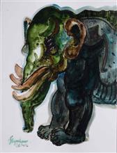 Colours of Life, My creative rebirth,  painting by Shyam Kanu Borthakur, Mixed media on paper, 9.5 x 12.5 inches