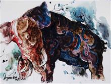 Colours of Life, My creative rebirth,  painting by Shyam Kanu Borthakur, Mixed media on paper, 12.5 x 9.5 inches