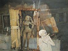 Colours of Life, Untitled,  painting by Shyamal Datta Ray, Watercolour on paper, 31 x 22  inches