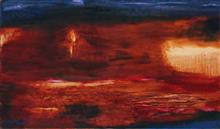 Colours of Life, Shiva,  painting by Soketu Parikh, Mixed media and oil on canvas, 48 x 30 inches