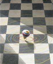 Colours of Life, To spin a top,  painting by Subhash Pal, Mixed media on canvas, 51 x 61 inches