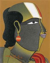 Colours of Life, Untitled,  painting by T Vaikuntan, Acrylic on canvas, 8 x 10 inches