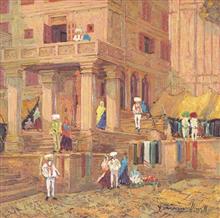 Colours of Life, Untitled - 2,  painting by Yashwant Shirwadkar, Oil on canvas, 24 x 24 inches