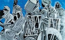 1947 - I, painting by Raqesh Vashisth, Acrylic on Canvas, 26.4 x 39.6 inches