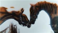 Valentine, painting by Raqesh Vashisth, Acrylic on Canvas, 36 x 60 inches 