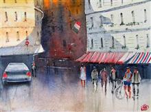 CityScape - XXXIV, Painting by Ivan Gomes, Watercolour on Paper , 11 x 14 inches