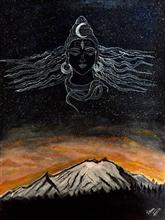 Lord Shiva, Painting by Vikram Jadhav, Watercolour on Paper, 16 x 12 inches