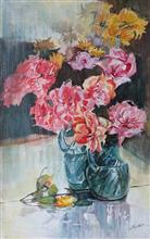 Mirror Image, Painting by Mrudula Bapat, Watercolor on paper, 20 x 13 inches