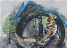 My turn?, Painting by Amita Goswami, Acrylic on Paper , 24 x 30 inches