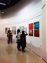 Visitors at the Emerging Artists show presented by Indiaart.com at Nehru Centre, Mumbai