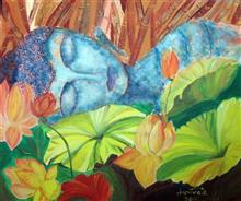 Buddha, Painting by Namrata Biswas, Acrylic on Canvas, 20 x 24  inches