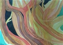 Flame, Painting by Vishnu Bhatwadekar, Watercolour on Paper,  20 x 27.5 inches