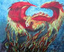 Phoenix, Painting by Namrata Biswas, Acrylic on canvas, 18 x 24 inches