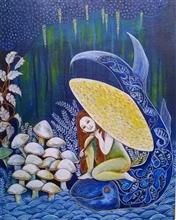 Untitled - 1, Painting by Aasha Radhika, Acrylic on Canvas, 20 x 16 inches