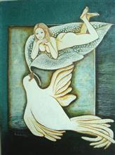  Untitled - 3, Painting by Aasha Radhika, Acrylic on Canvas board, 16 x 12  inches