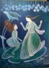 Untitled - 4, Painting by Aasha Radhika, Acrylic on Canvas, 20 x 16 inches