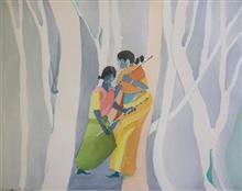 Women, Painting by Vishnu Bhatwadekar, Watercolour on Paper, 22 x 23  inches